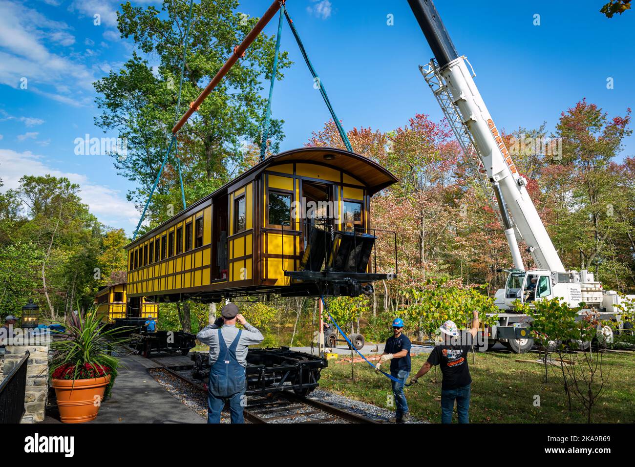 Elizabethtown, Pennsylvania, October 7, 2020 Installing a New Yellow