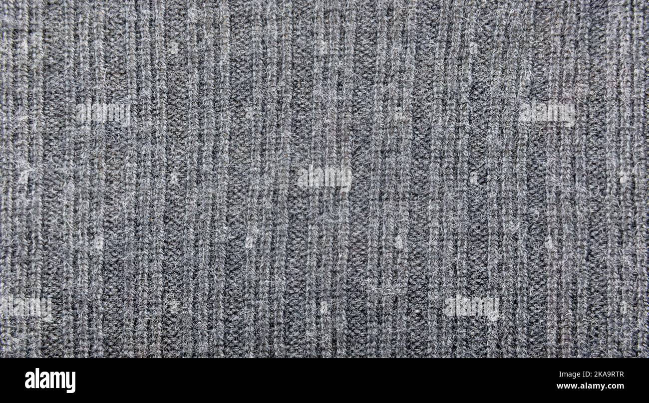 Grey woollen striped texture background Stock Photo