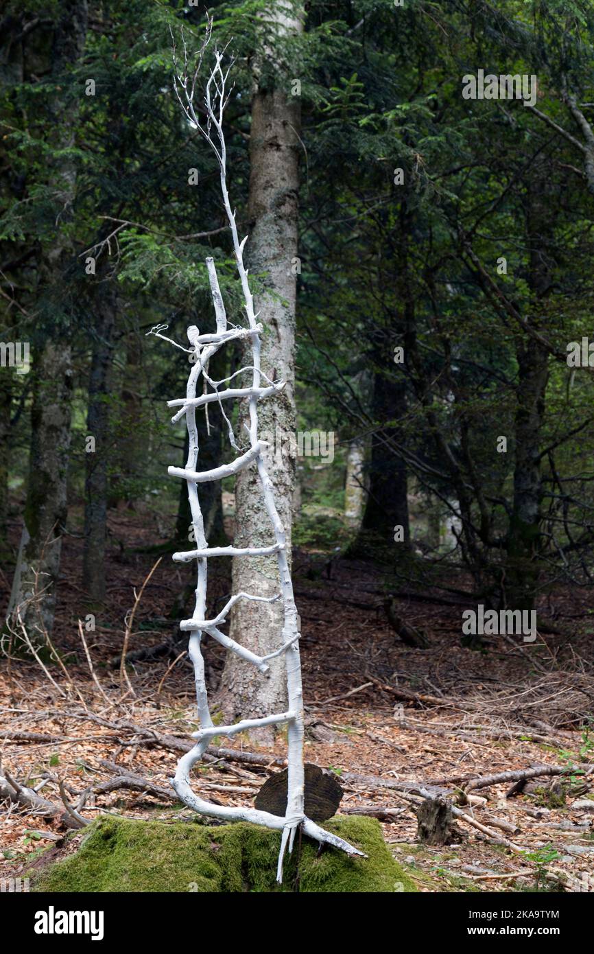 Land-Art course: The Balconies of Aigoual. Work by Guth Joly: All up there. Mont Aigoual, Gard, Occitanie Stock Photo