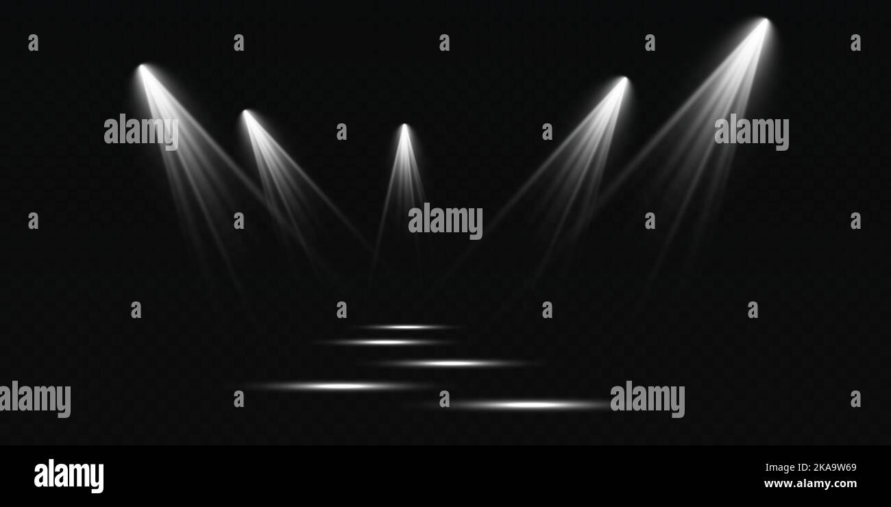 Set of vector spotlights. various forms of light. Stage spotlights