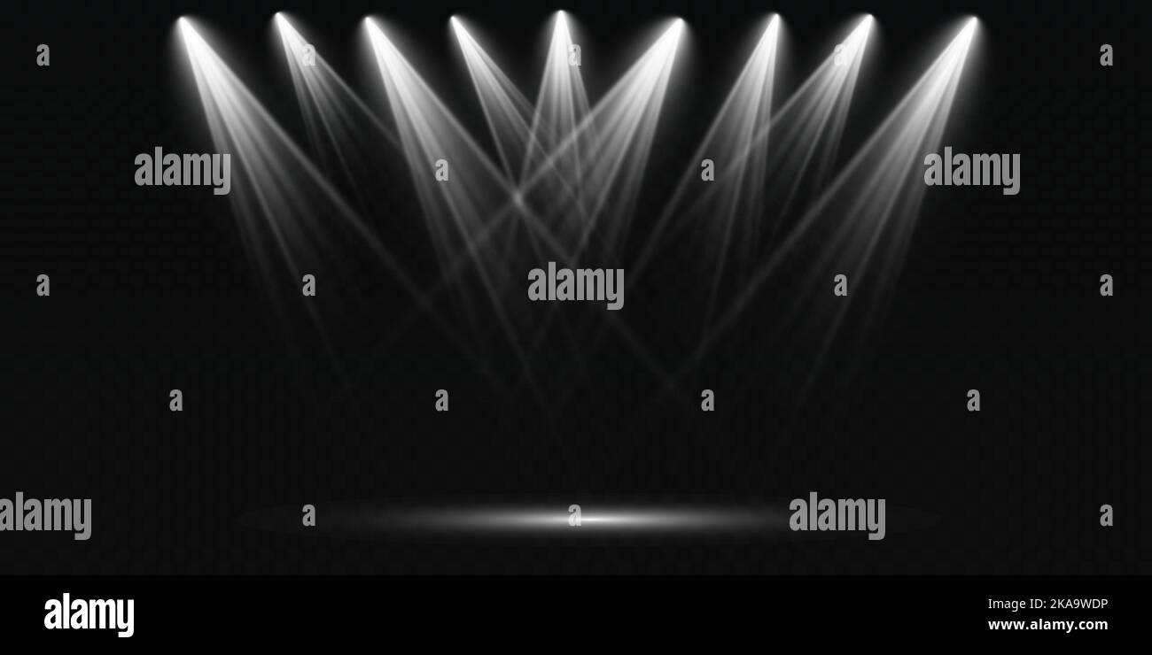 Set of vector spotlights. various forms of light. Stage spotlights
