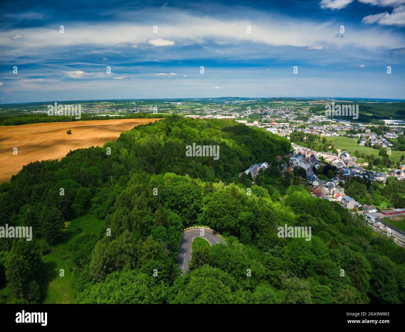 An aerial view to a city in summer Stock Photo - Alamy