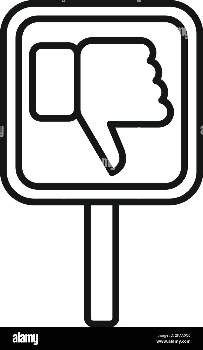 Dislike desk icon outline vector. Social feedback. Negative person Stock Vector