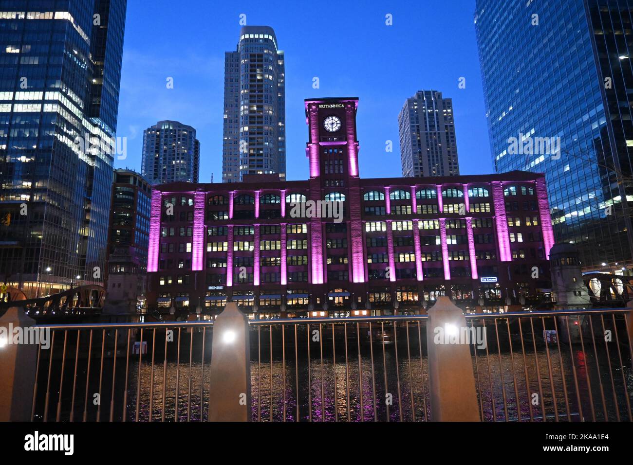 Chicago en la noche Stock Photo