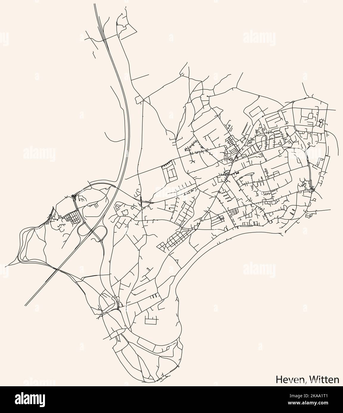 Street roads map of the HEVEN MUNICIPALITY, WITTEN Stock Vector Image ...