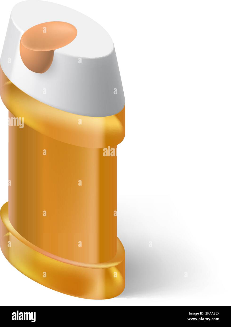 Shampoo Yellow in Isometric Style on White Background Stock Vector