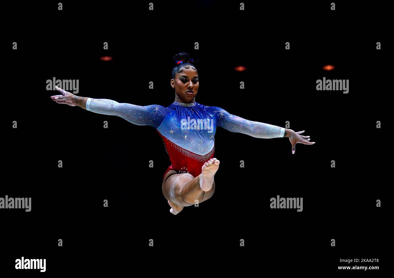 USA's Jordan Chiles on the balance beam during day four of the FIG