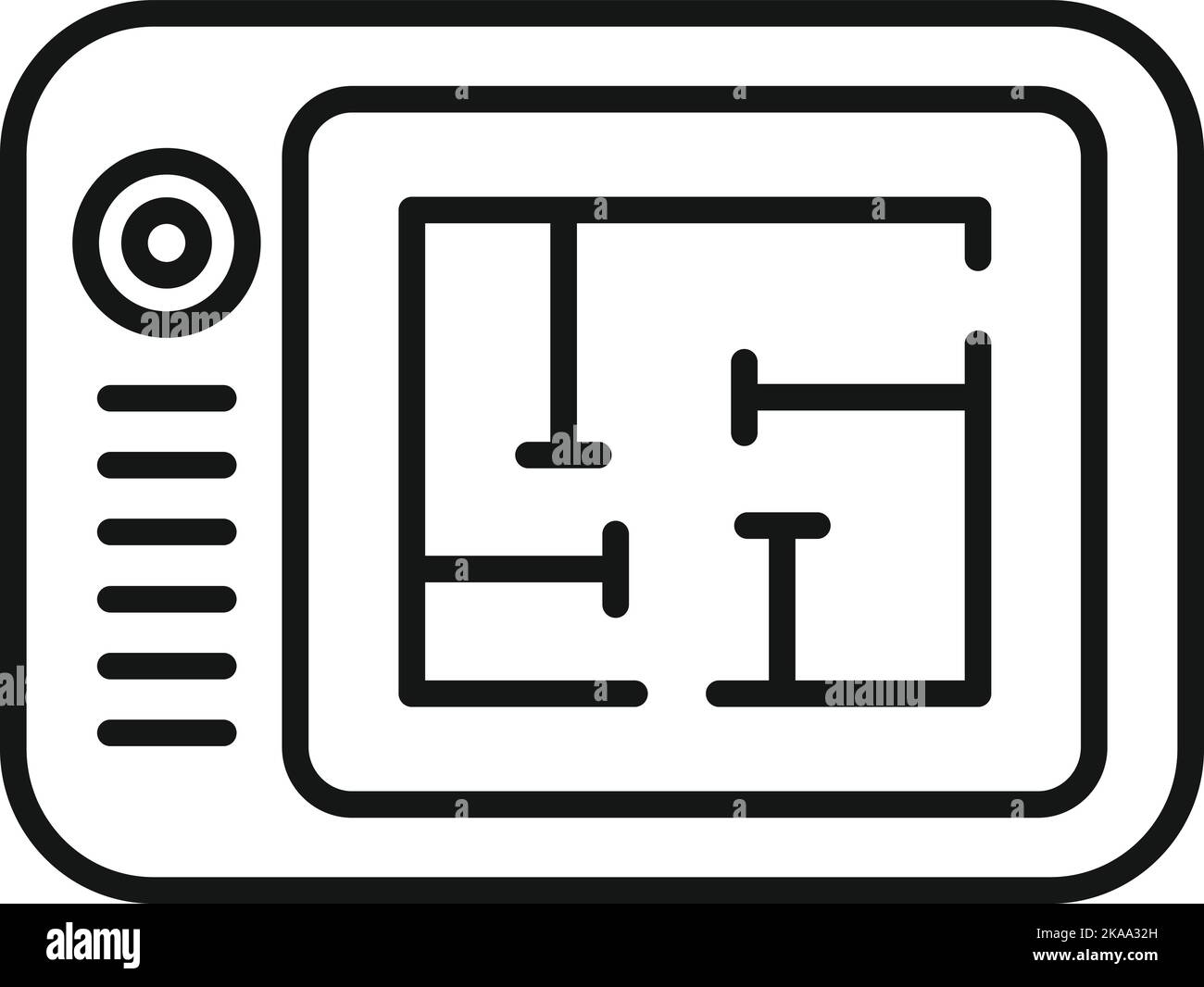 Tablet redesign icon outline vector. Web page. People studio Stock Vector