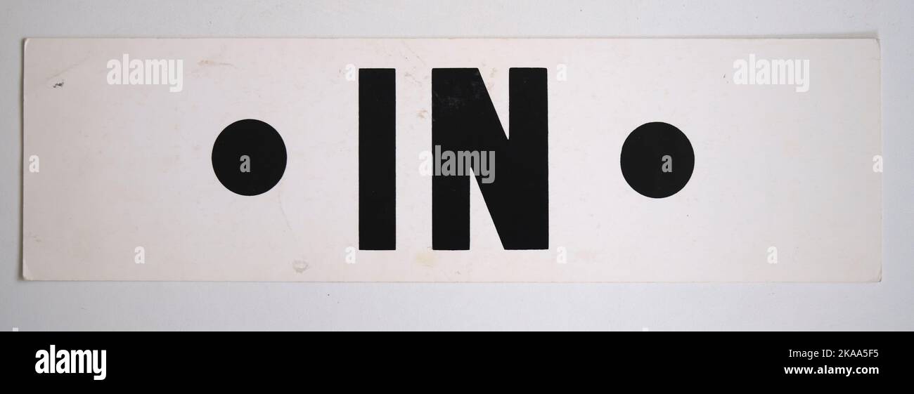 IN A Vintage Shop or Office Display Card Notice Stock Photo Alamy