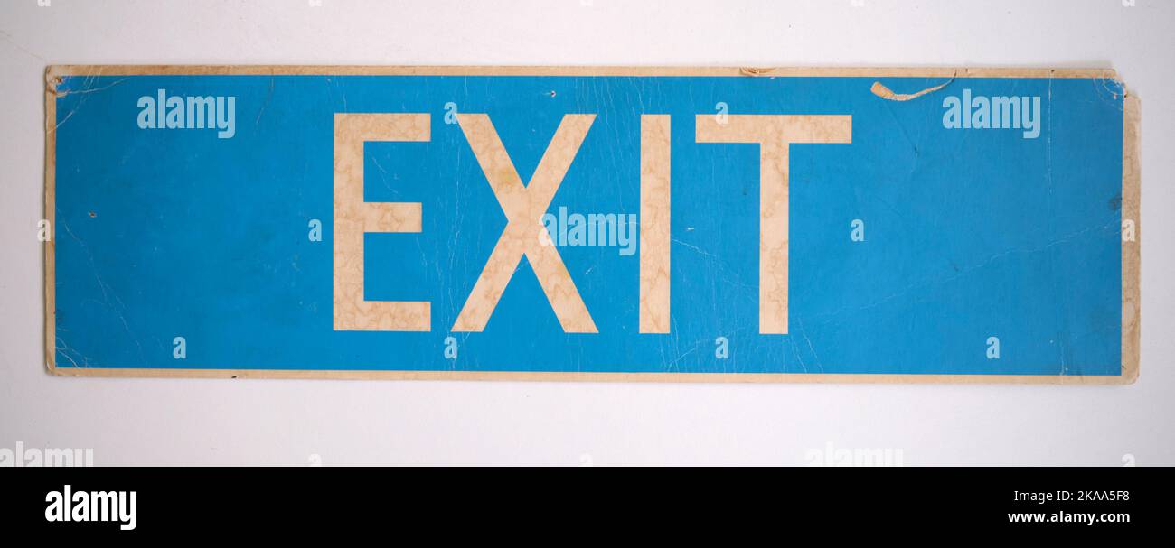 EXIT - A Vintage Shop or Office Display Card Notice Stock Photo