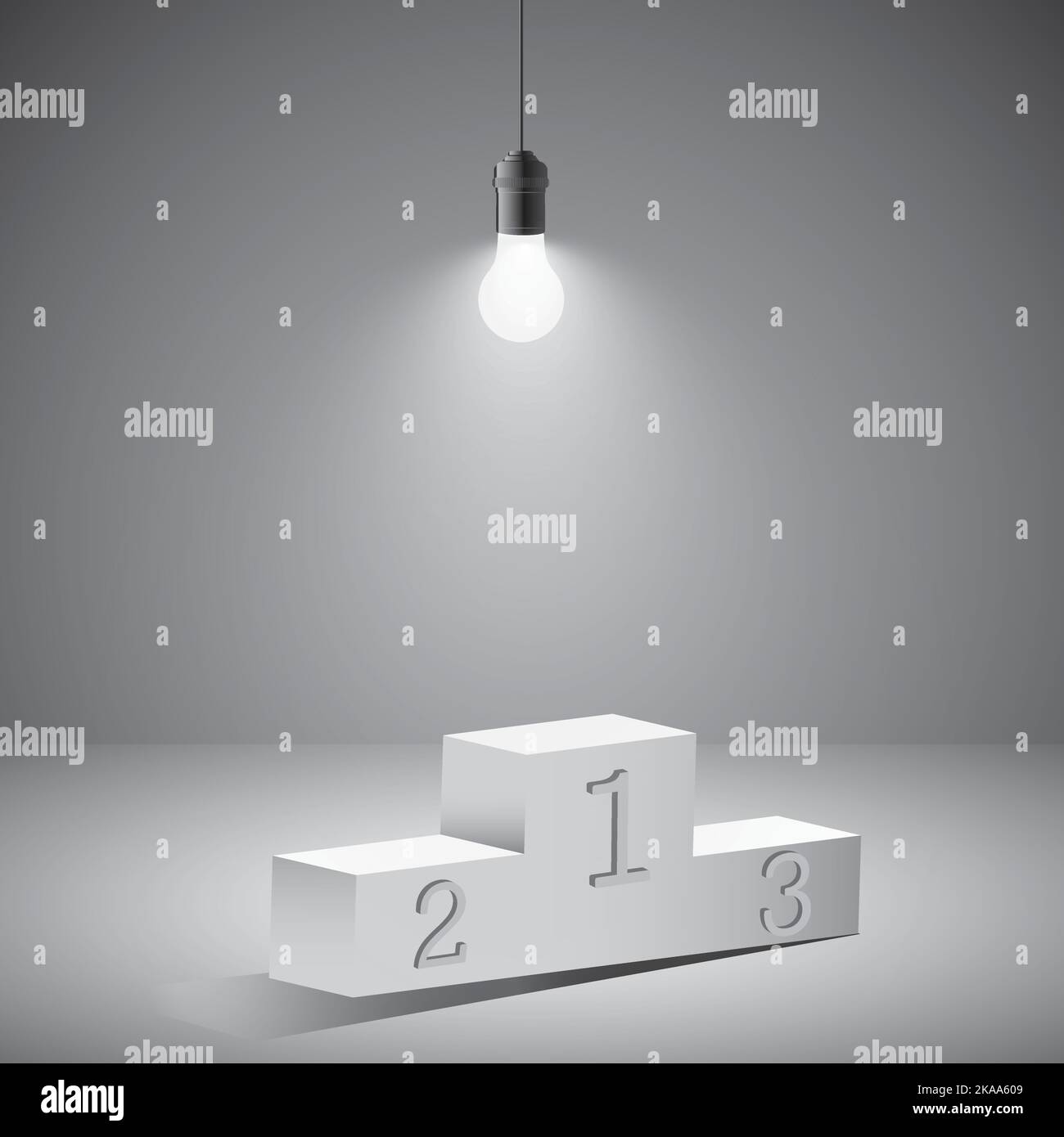 Empty winners podium with first, second and third place for award ...