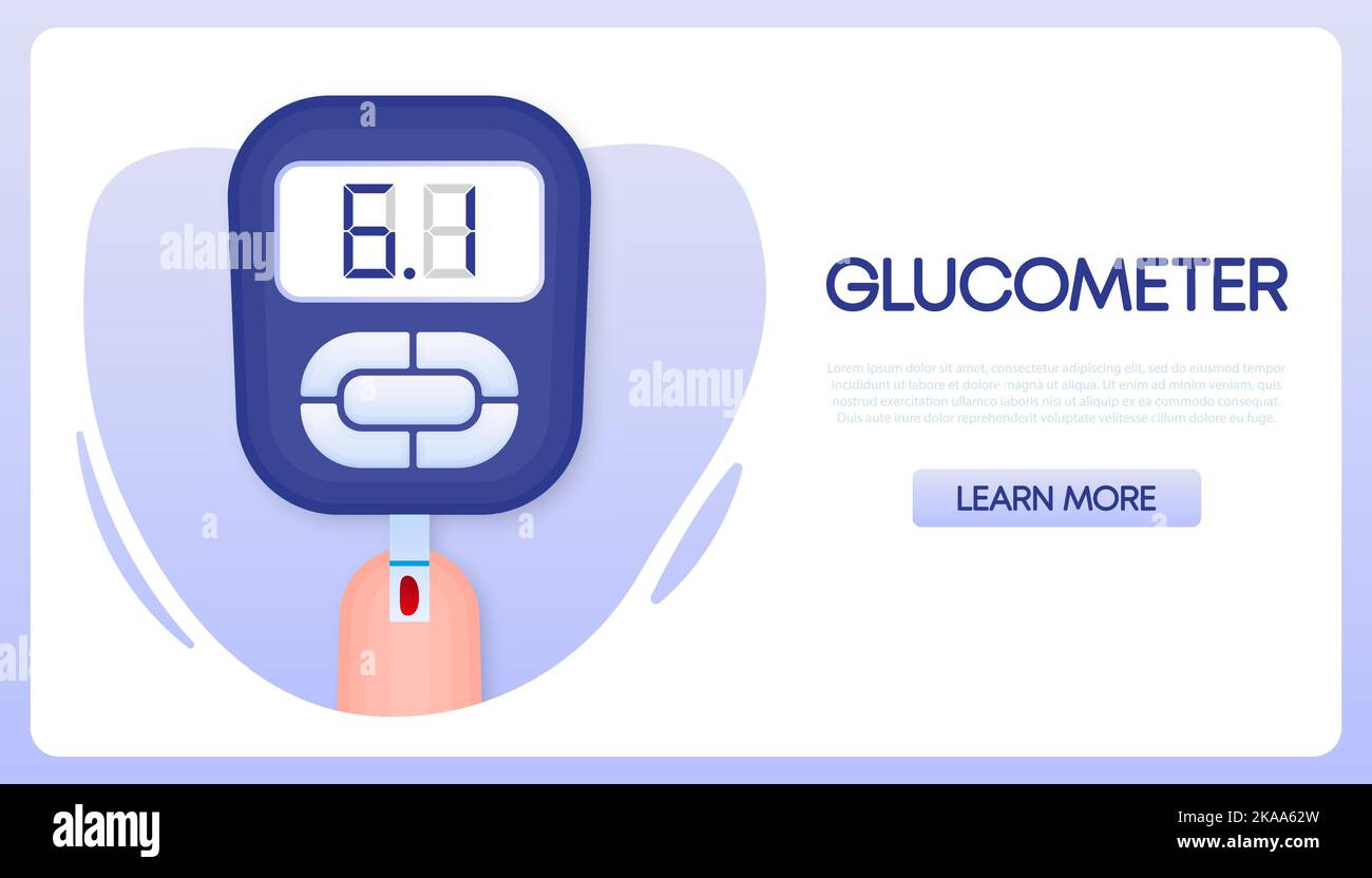 Poster with icon. Device for testing and monitoring level of