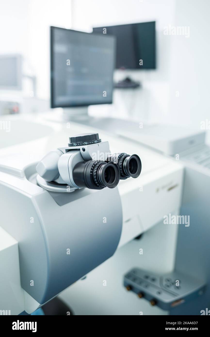 Microscopic apparatus for testing eyesight. Ophthalmology and treatment ...