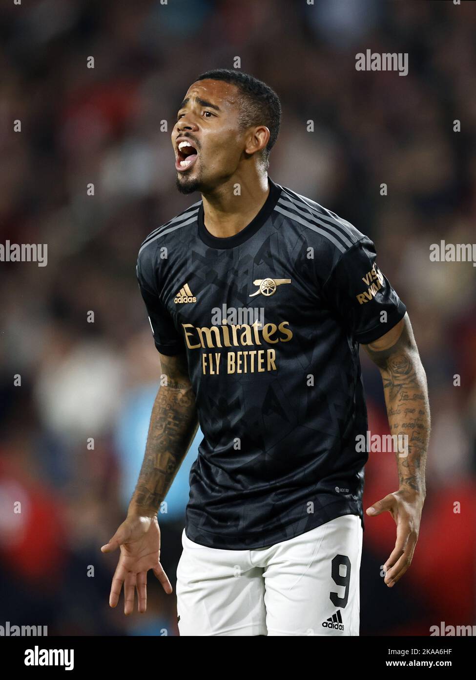 EINDHOVEN - Gabriel Jesus of Arsenal FC during the UEFA Europa League Group A match between PSV Eindhoven and Arsenal FC at Phillips Stadium on October 27, 2022 in Eindhoven, Netherlands. ANP | Dutch Height | MAURICE VAN STONE Stock Photo