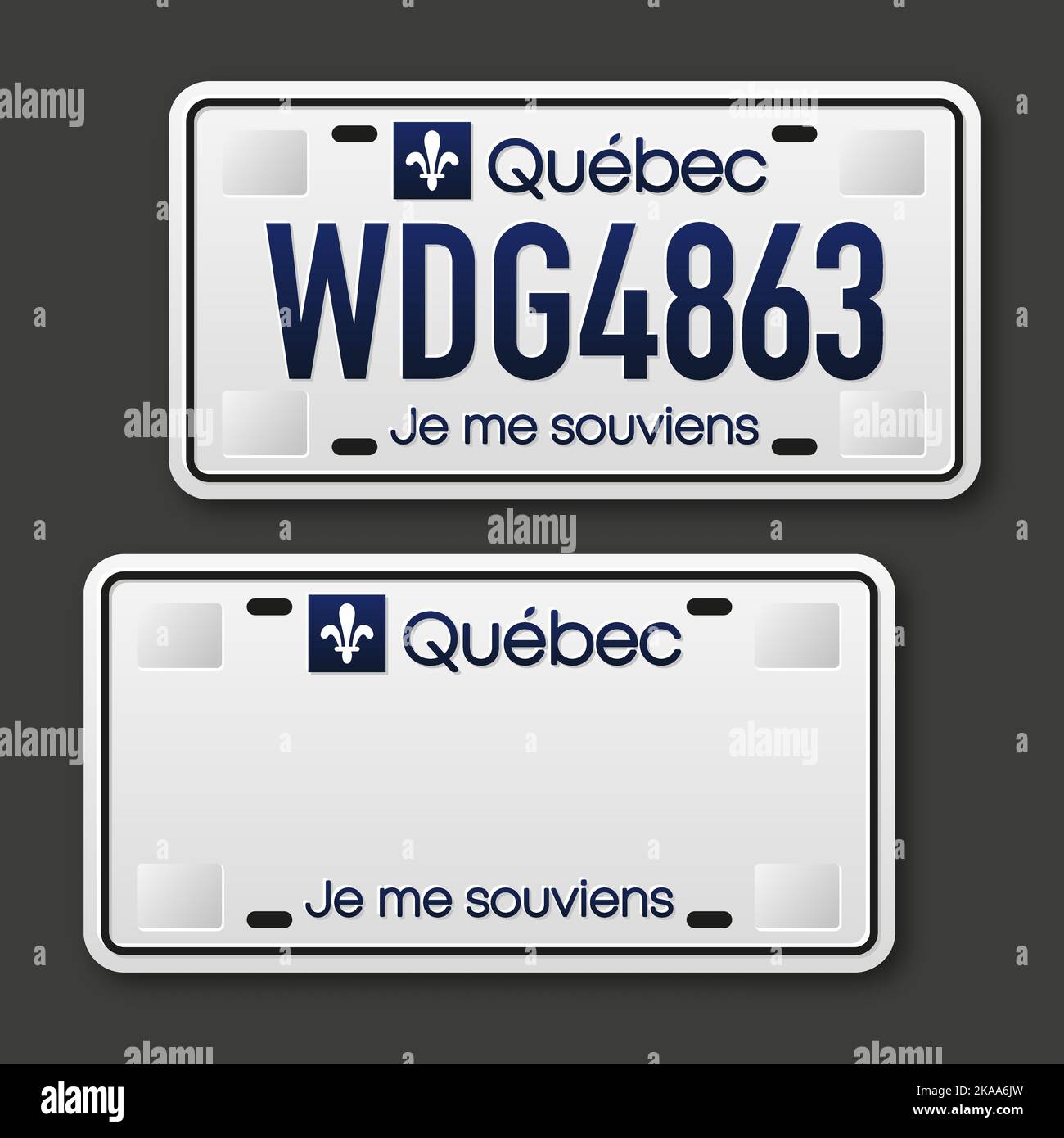 Québec license plate Stock Vector Images Alamy