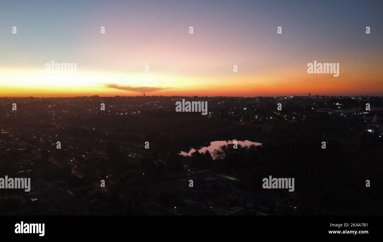 The sunset on the horizon Roodepoort West South Africa Stock Photo Alamy