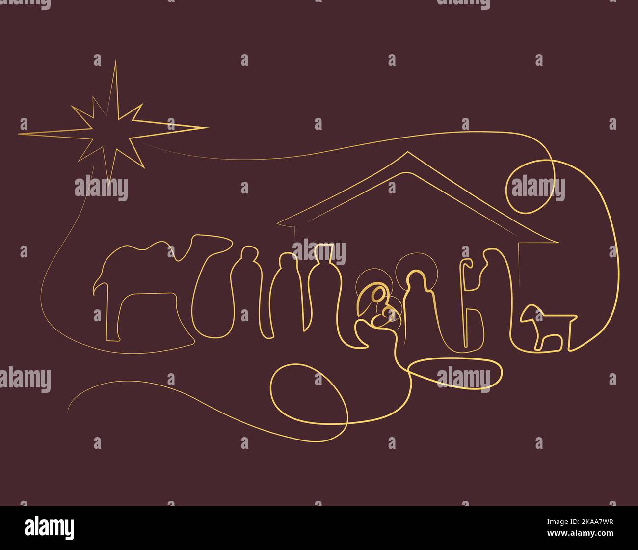 Christmas Nativity scene greeting card background. a Christmas card