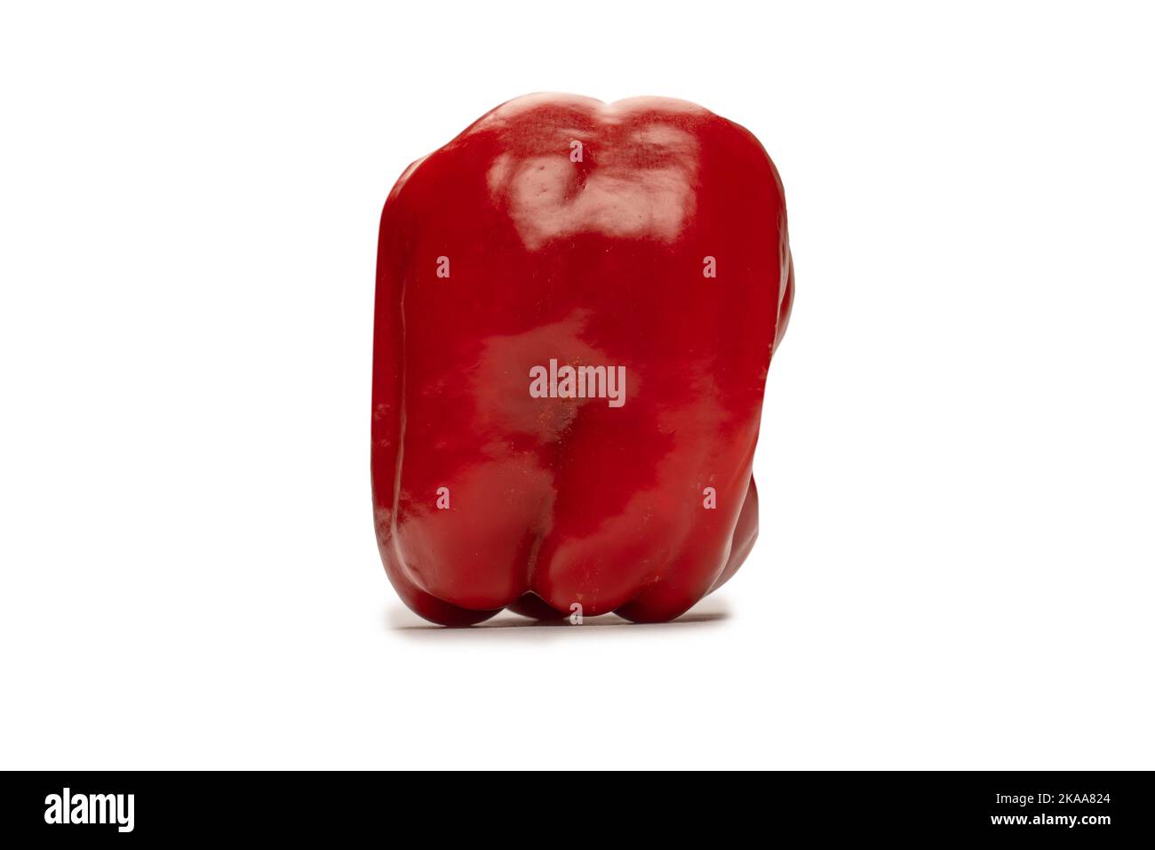 Red bell pepper isolated on white background Stock Photo - Alamy