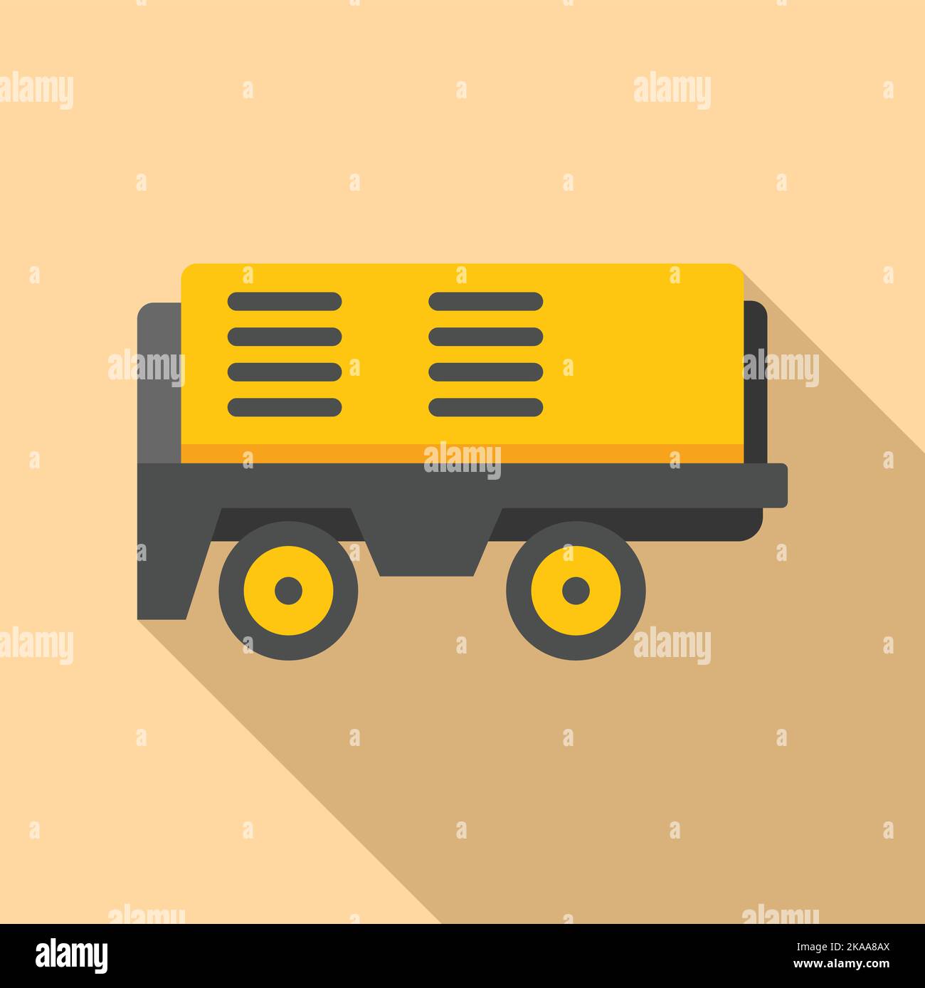 Airplane support icon flat vector. Airport equipment. Cargo truck Stock Vector