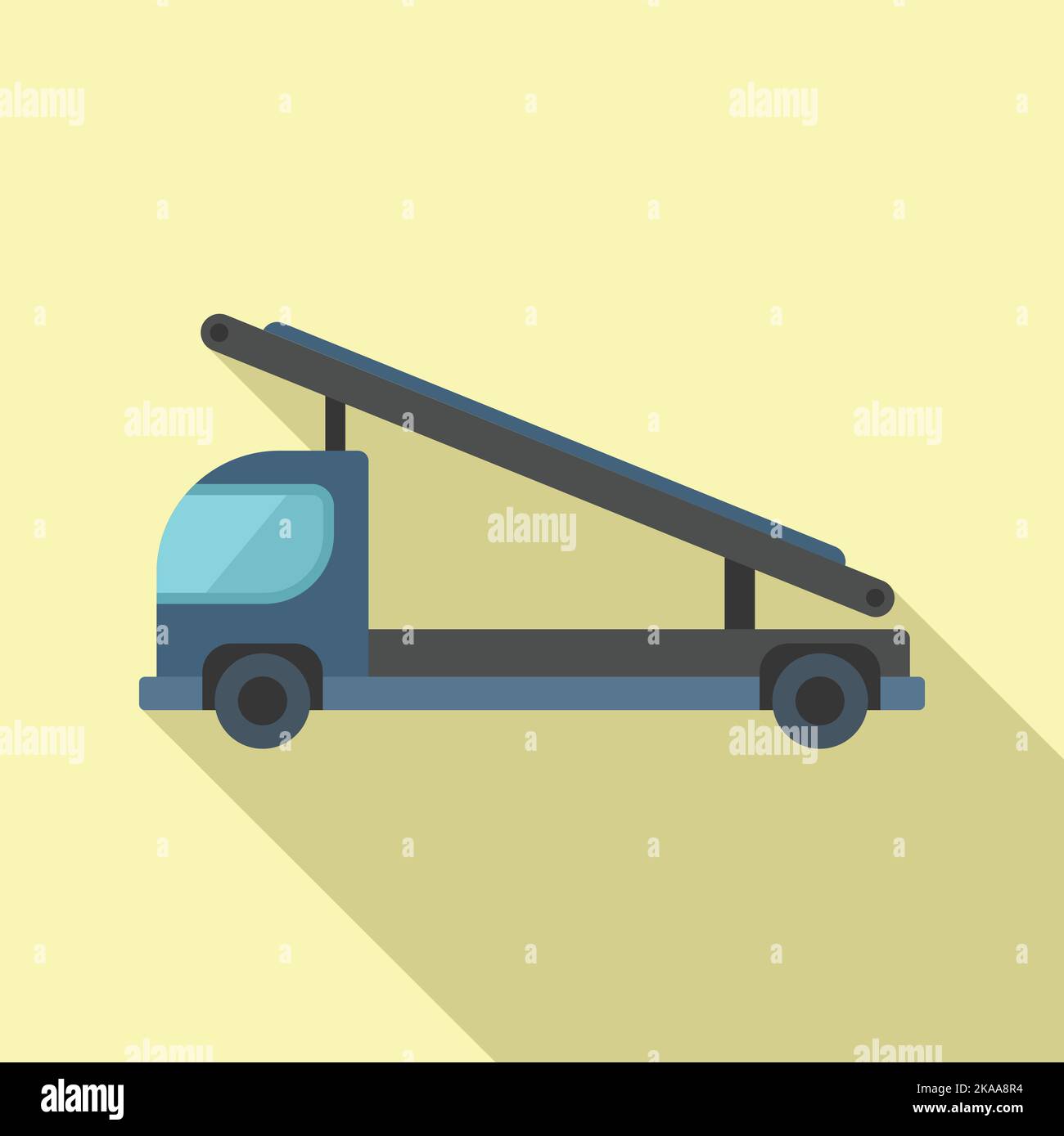 Cargo truck icon flat vector. Ground support. Aviation vehicle Stock Vector