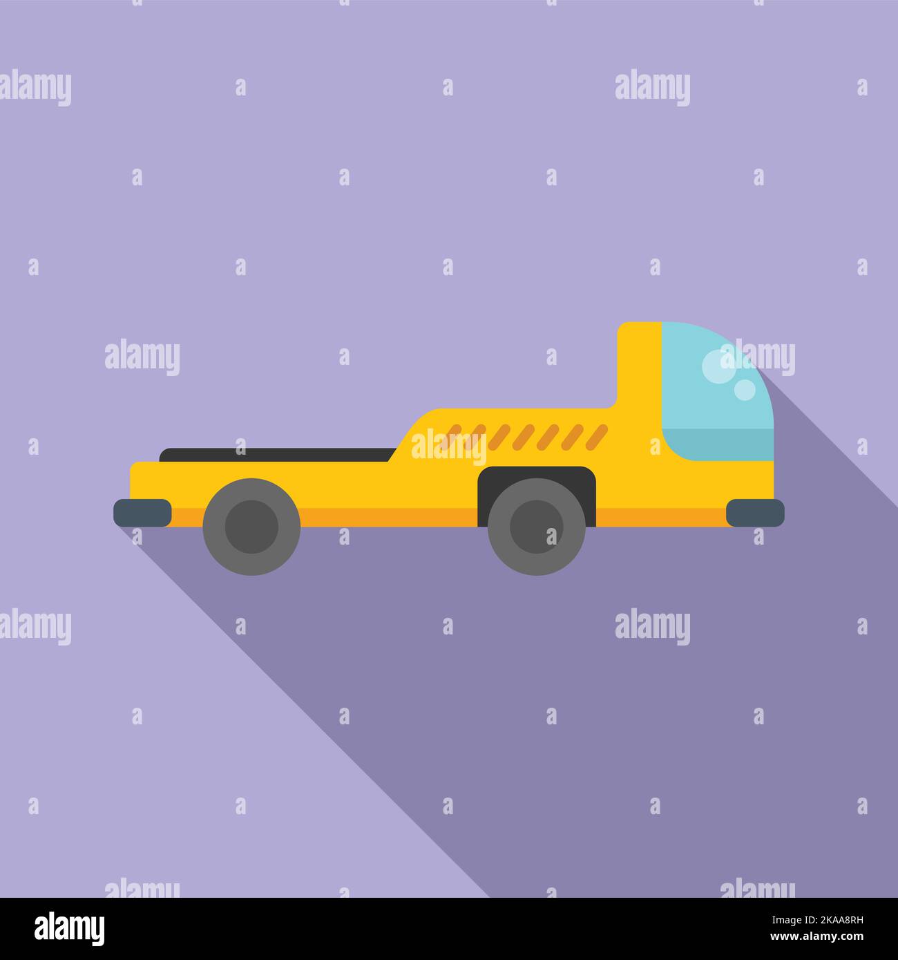 Airplane support truck icon flat vector. Ground airport. Cargo aviation Stock Vector