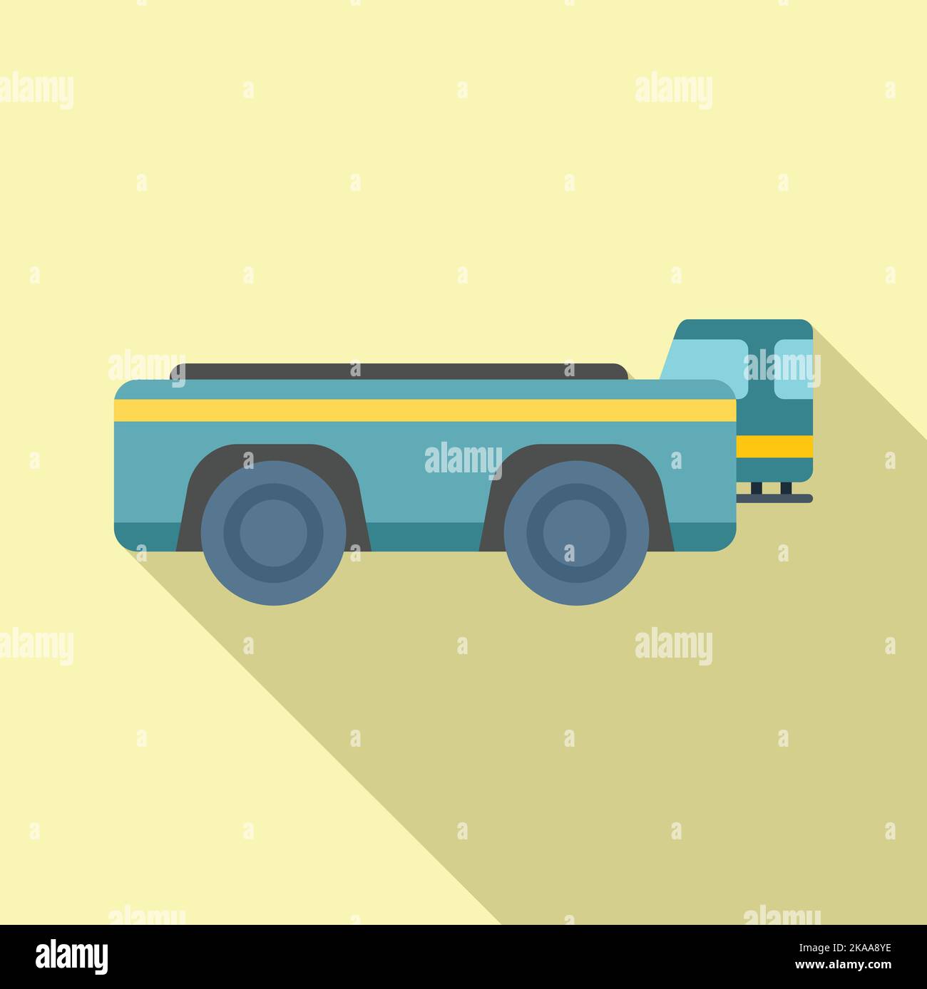 Big cargo truck icon flat vector. Airport support. Carrier boarding Stock Vector