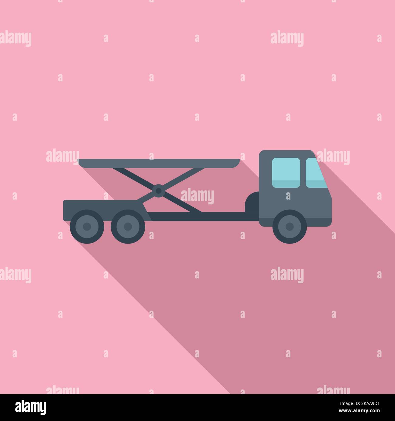 Cargo truck icon flat vector. Airport support. Aviation carrier Stock Vector