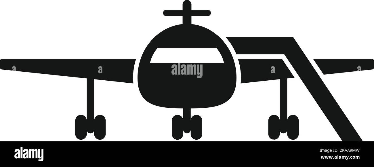 Airplane stairs icon simple vector. Airport support. Cargo truck Stock Vector