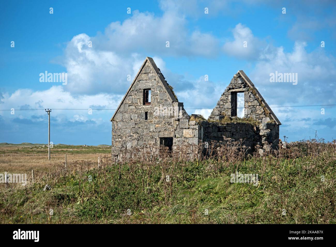 Ruin on Benbecula in the Outer Hebrides, Scotland, UK. Stock Photo