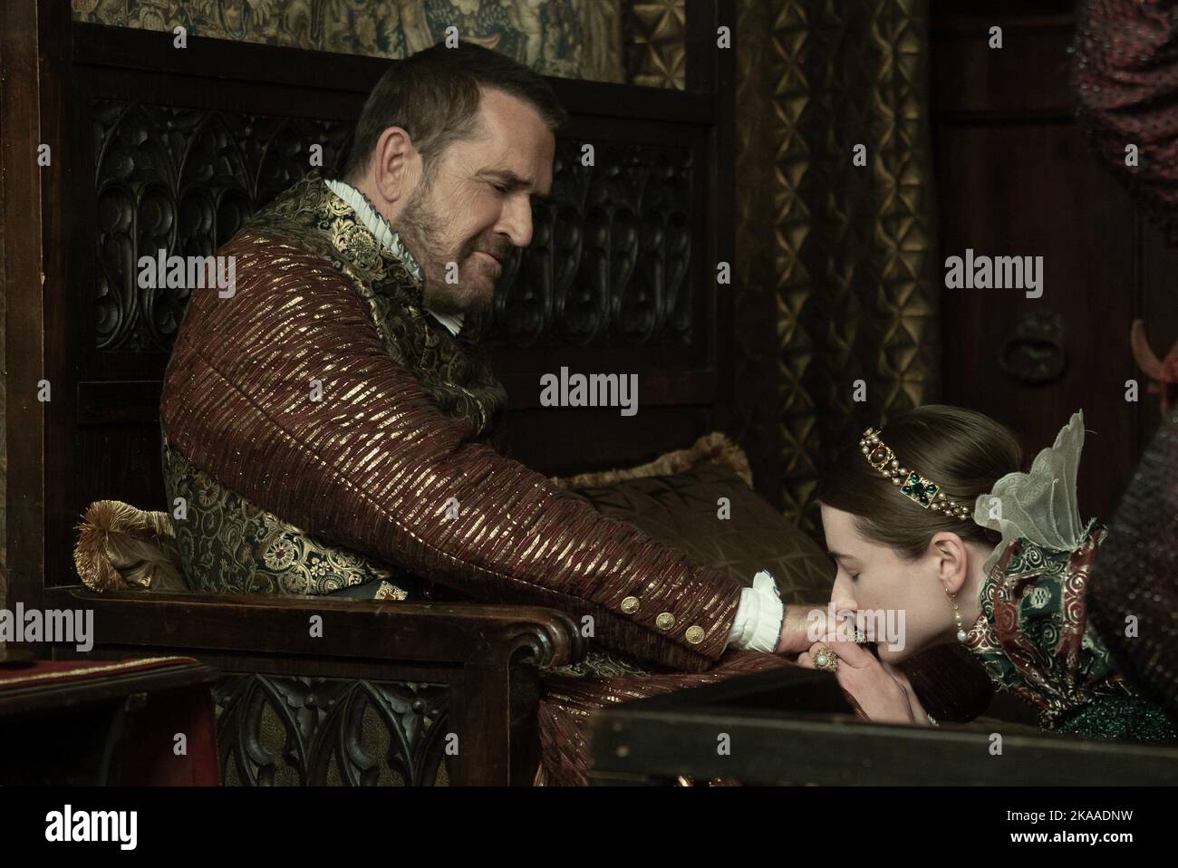 THE SERPENT QUEEN, from left Rupert Everett as Charles V, Antonia