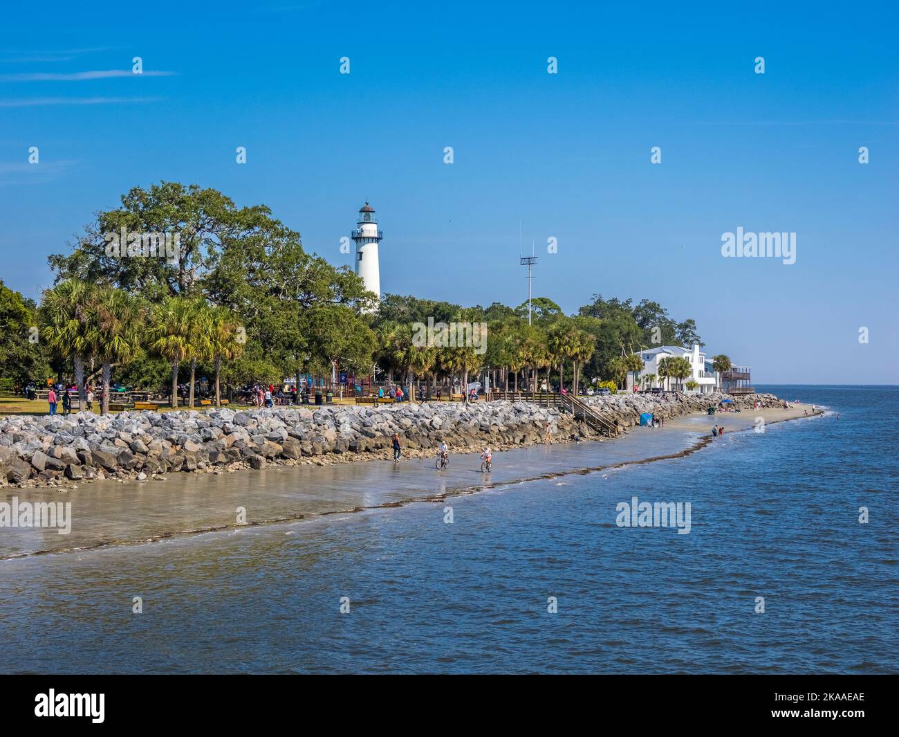 St. Simons Lighthouse on St Simons Island in USA Stock Photo Alamy