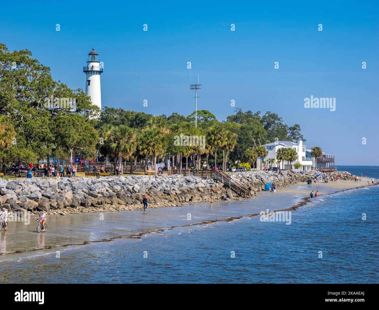 St. Simons Lighthouse on St Simons Island in USA Stock Photo Alamy