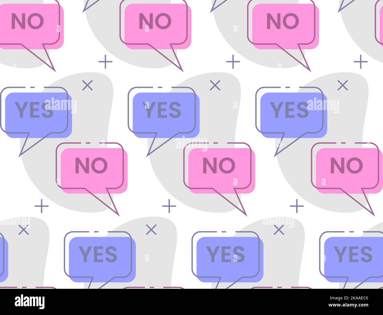 Speech bubbles with yes and no text, seamless background Stock Vector ...