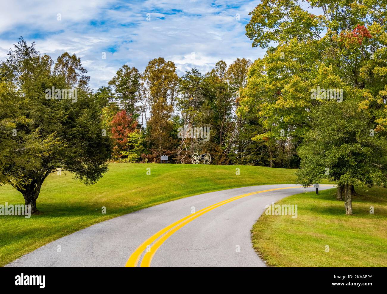 Road in the  Carnifex Ferry Battlefield State Park in West Virginia USA Stock Photo