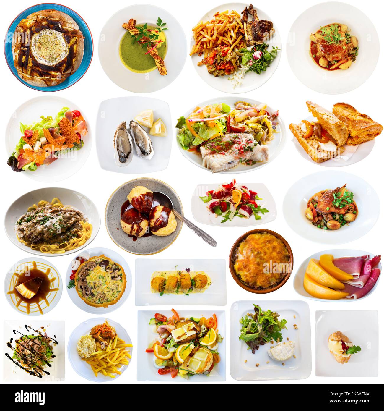 Set of French dishes Stock Photo Alamy