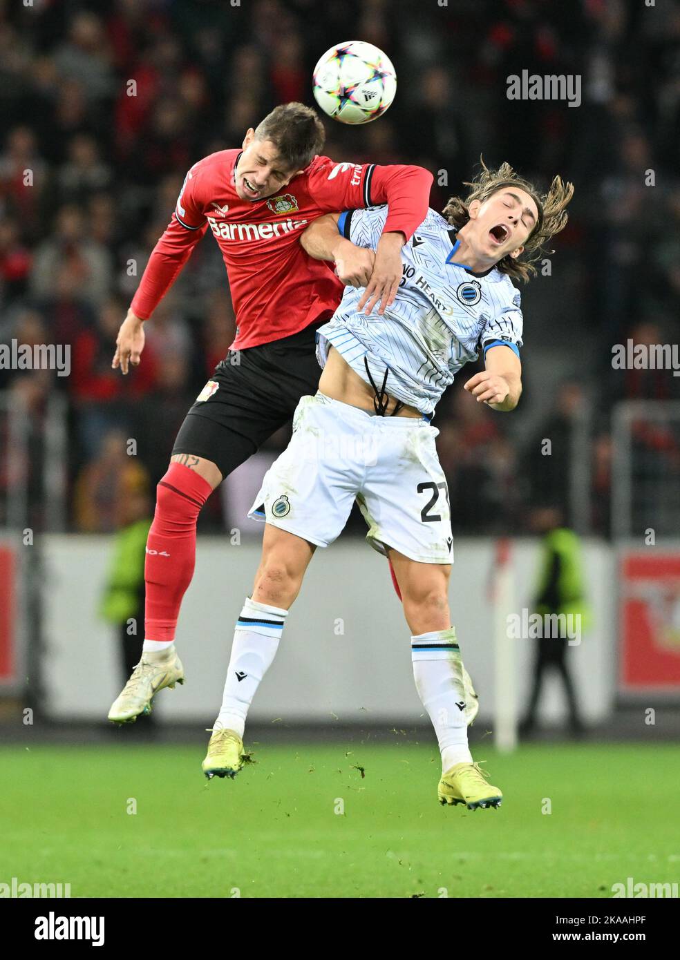 Leverkusen , Germany . 1 of November 2022, Adam Hlozek (23) of