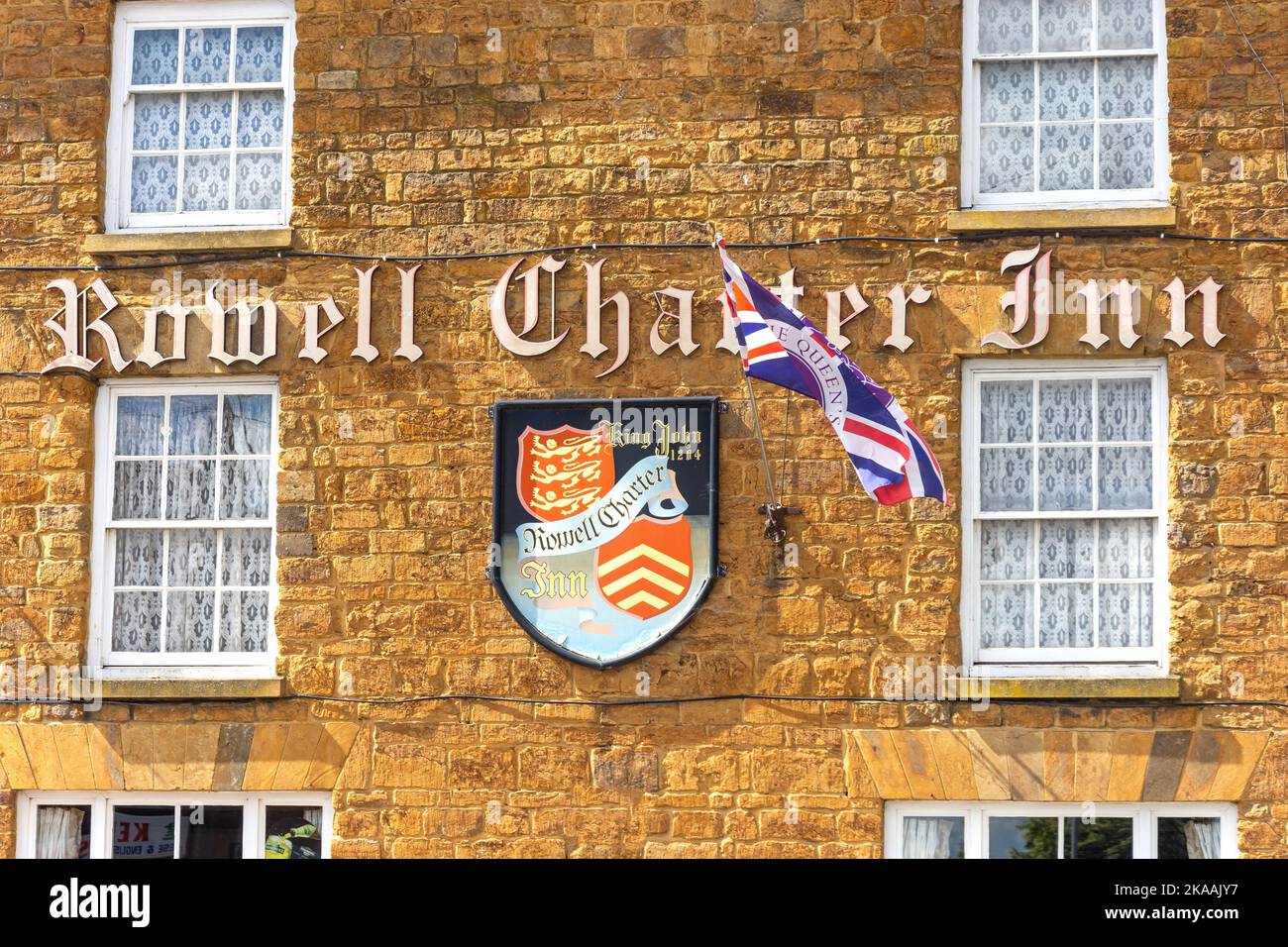 16th century Rowell Charter Inn, Sun Hill, Rothwell, Northamptonshire, England, United Kingdom Stock Photo
