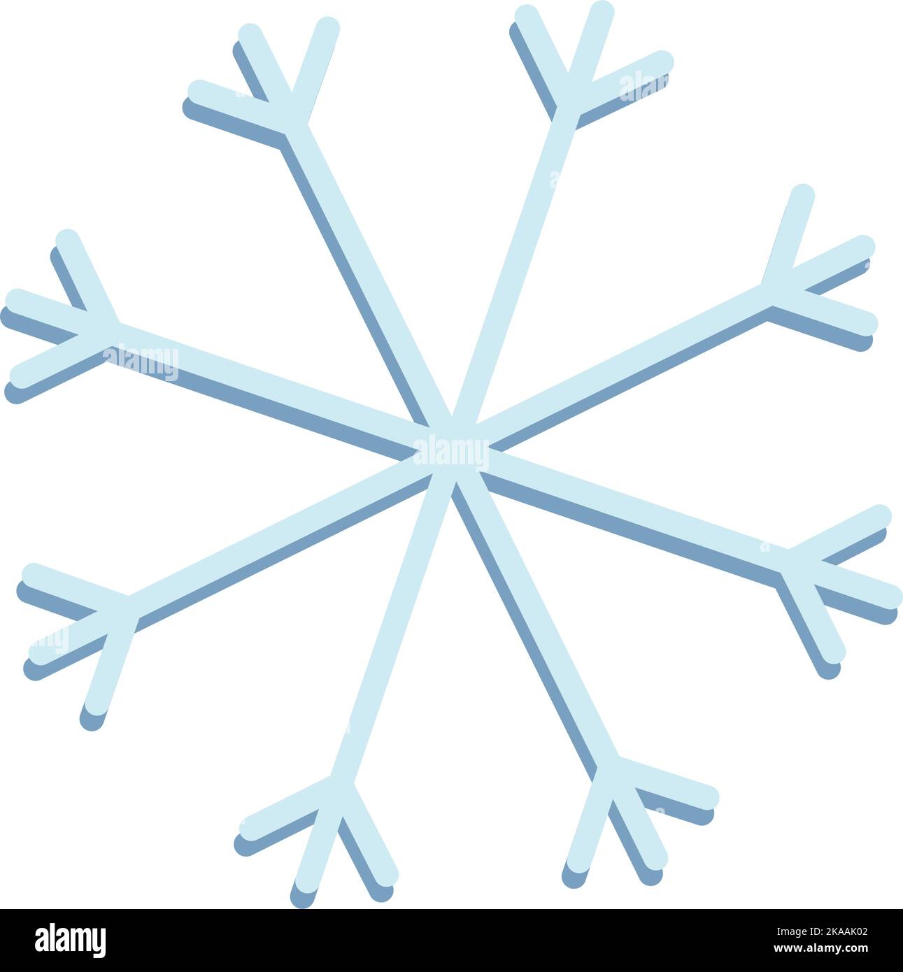 Abstract drawing of a snowflake in a minimalist style in trendy wintery blue shades. Line art. Icon. Isolate. Suitable for postcard, poster, label, greeting card. Good for pattern, banner. Vector. EPS Stock Vector