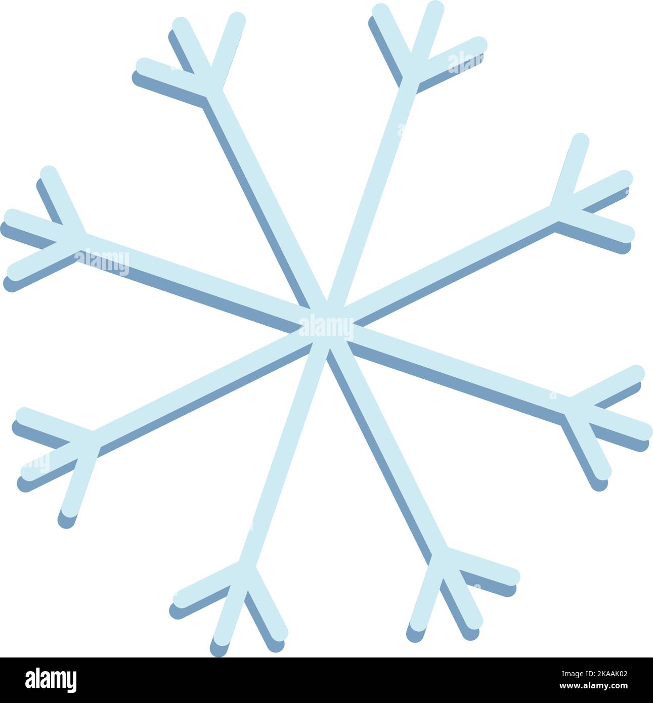 Abstract drawing of a snowflake in a minimalist style in trendy wintery ...