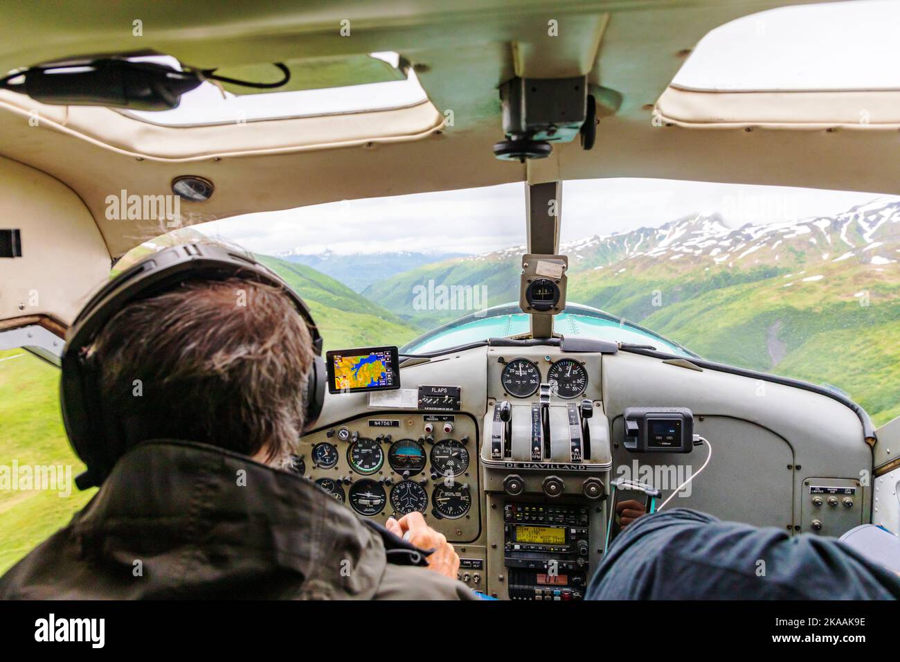 Bush pilot & guide Rolan Ruoss; Sea Hawk Air; piloting his de Havilland