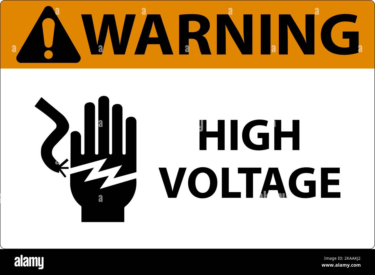 Warning High Voltage Label Sign Stock Vector