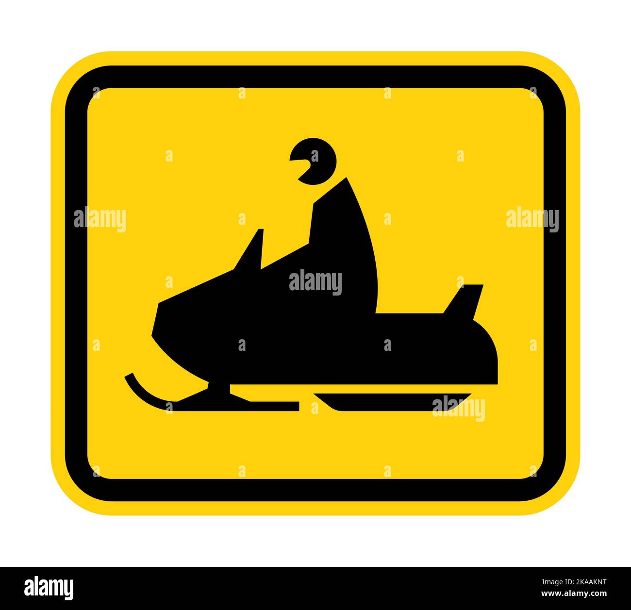 Snowmobile Crossing Sign On White Background Stock Vector Image & Art