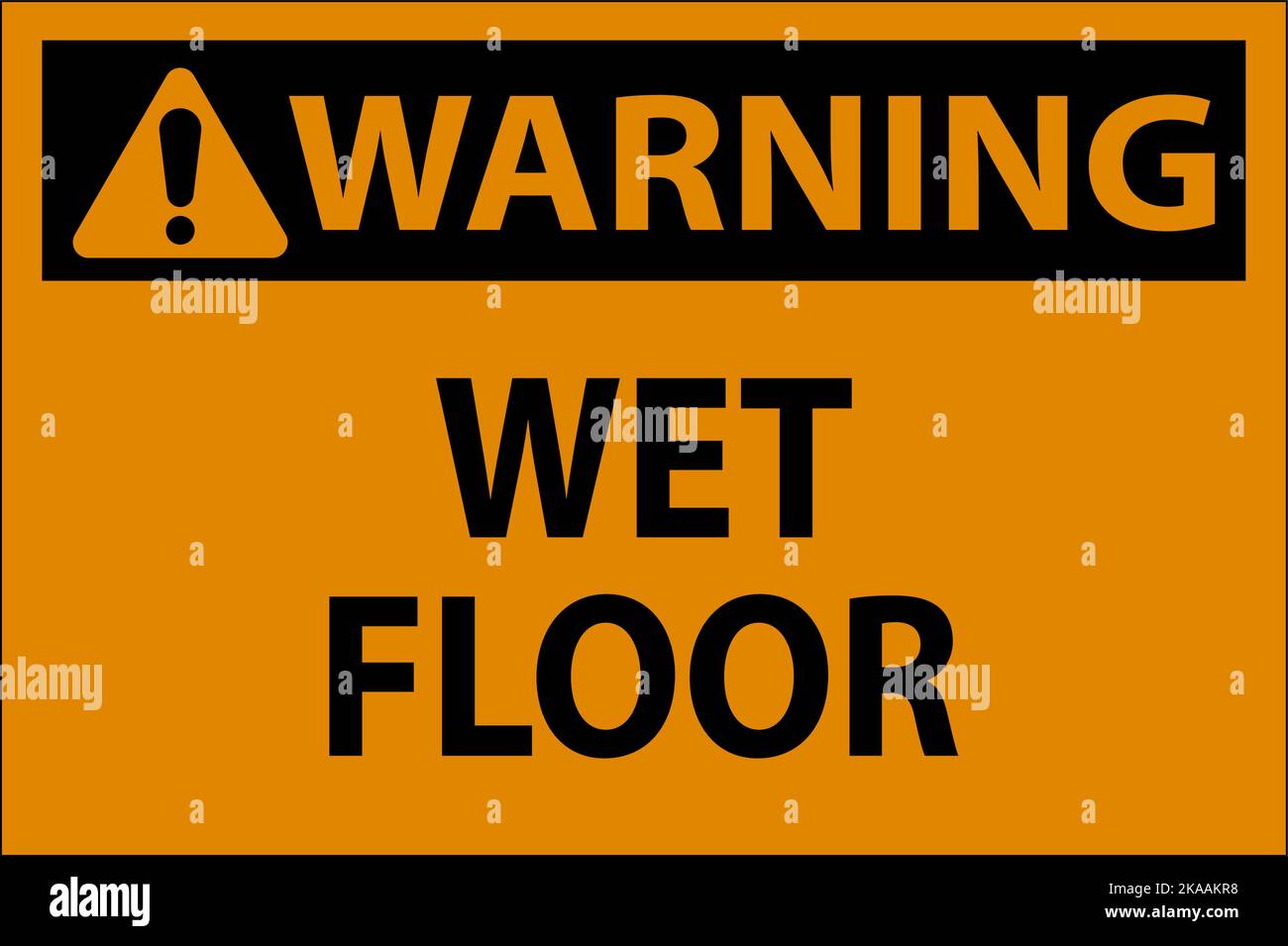 Warning Wet Floor Label Sign On White Background Stock Vector Image