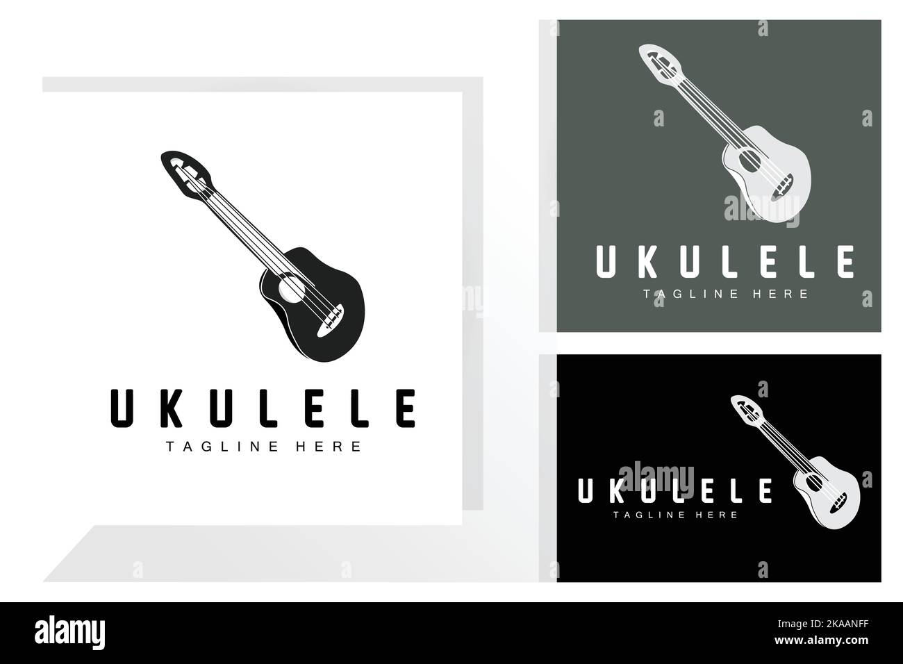 Minimalist Ukulele Music Logo Design, Ukulele Guitar Vector. Ukelele