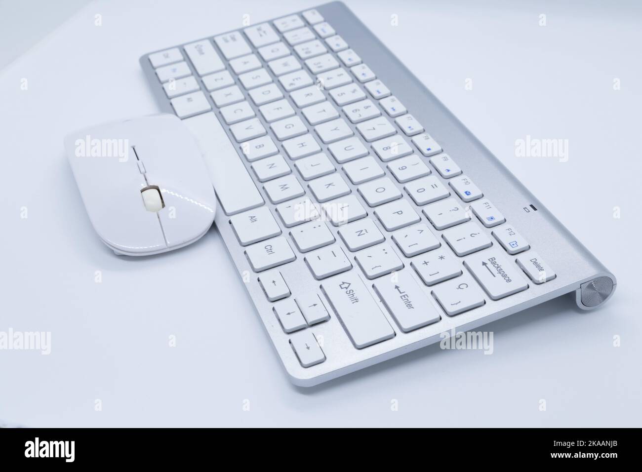 Gray and white keyboard and mouse Stock Photo Alamy