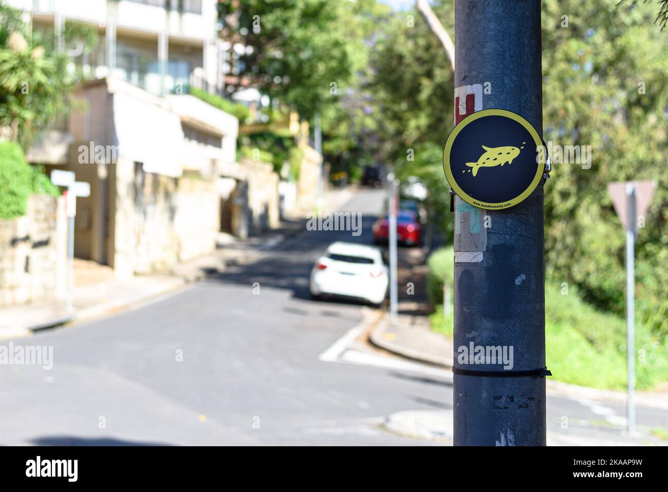 A Bondi to Manly Walk sign in Sydney, Australia Stock Photo