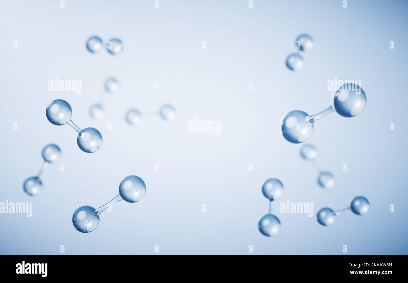 Molecules with blue background, 3d rendering. Digital drawing Stock ...