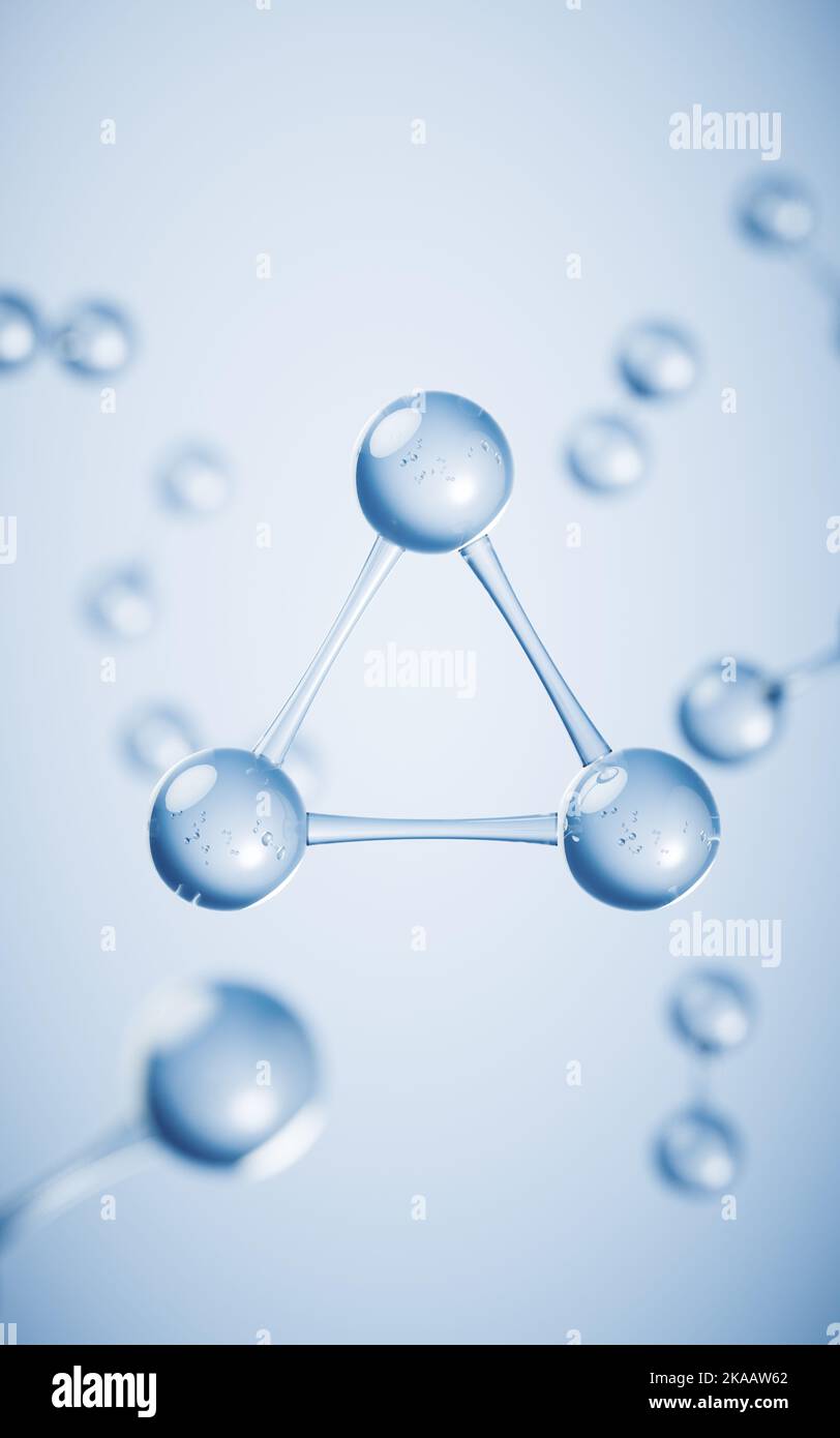 Molecules with blue background, 3d rendering. Digital drawing Stock ...
