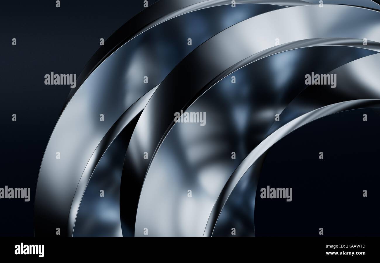 Metallic Line Geometry Metallic curve geometry background, 3d rendering. Digital drawing Stock ...