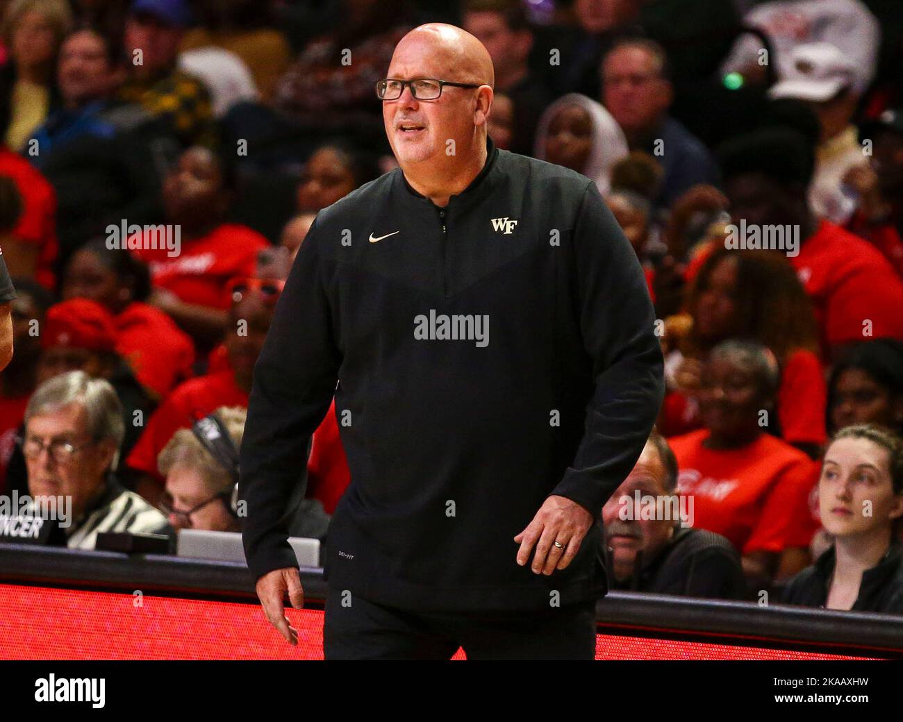 November 1, 2022: Steve Forbes head men's basketball coach for Wake Forest. NCAA basketball game between Winston Salem State and Wake Forest at Lawrence Joel Veterans Memorial Coliseum, Winston Salem. NC David Beach/CSM Stock Photo